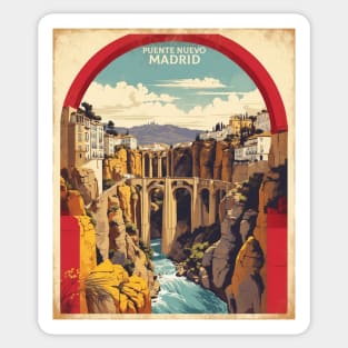 New Bridge Ronda Andalucia Spain Travel Tourism Retro Vintage Sticker